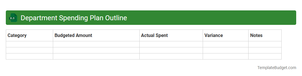 Department Spending Plan Outline