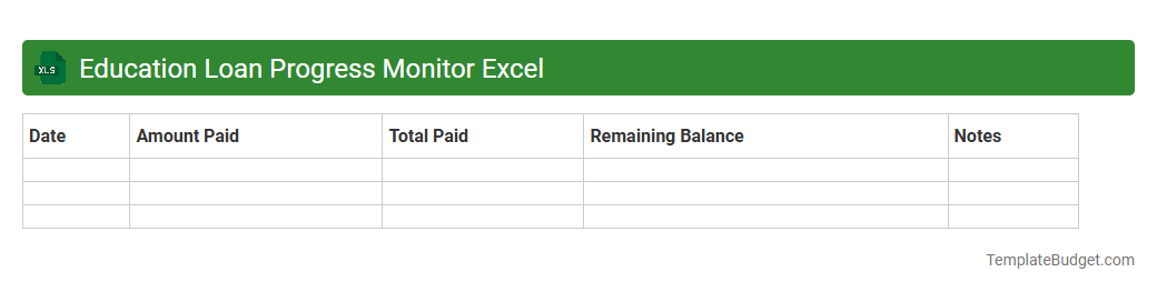 Education Loan Progress Monitor Excel