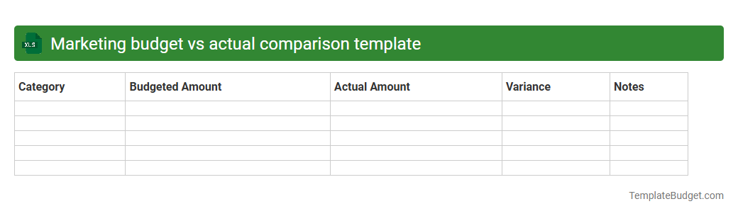 Marketing budget vs actual comparison template