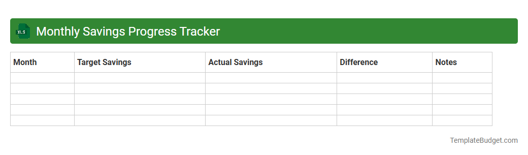 Monthly Savings Progress Tracker