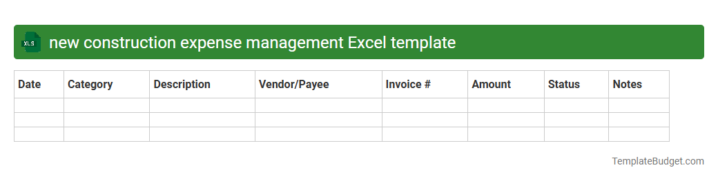 new construction expense management Excel template