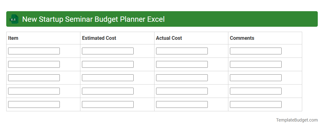 New Startup Seminar Budget Planner Excel