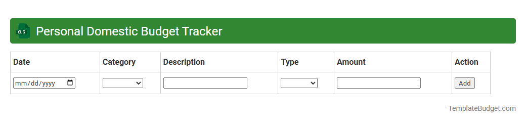 Personal Domestic Budget Tracker