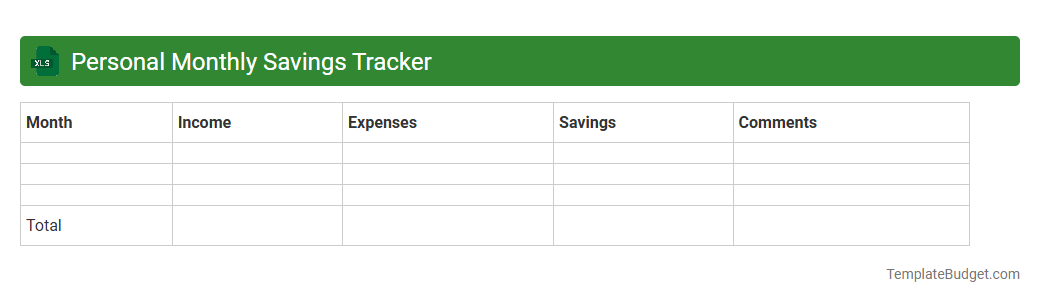 Personal Monthly Savings Tracker