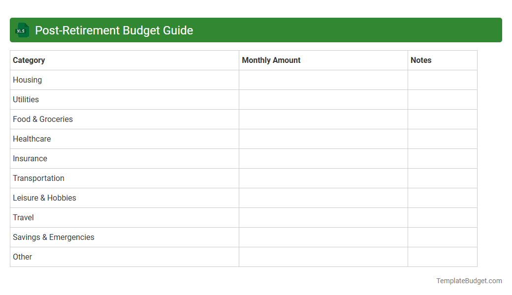 Post-Retirement Budget Guide