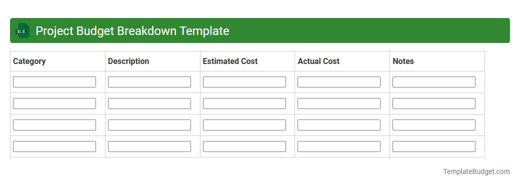 Project Budget Breakdown Template