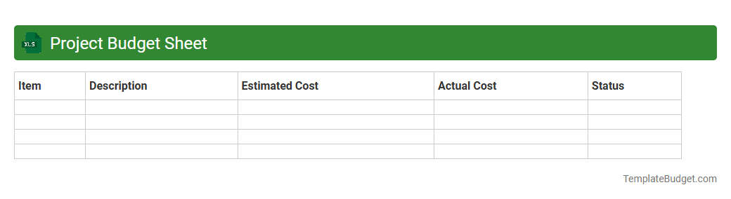 Project Budget Sheet