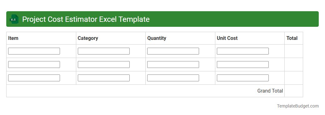 Project Cost Estimator Excel Template