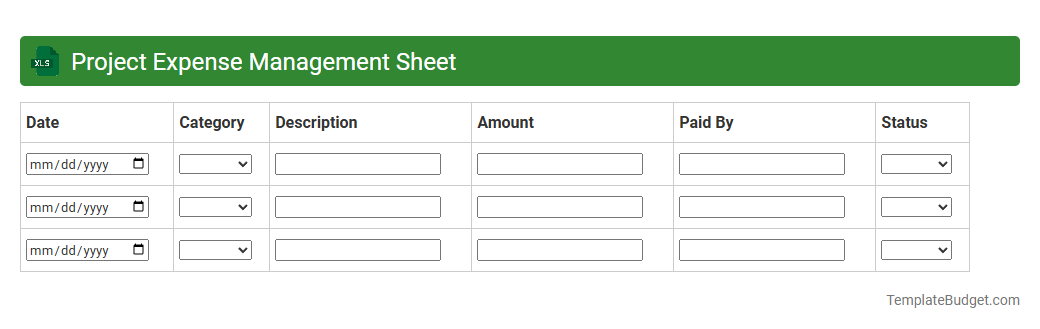 Project Expense Management Sheet