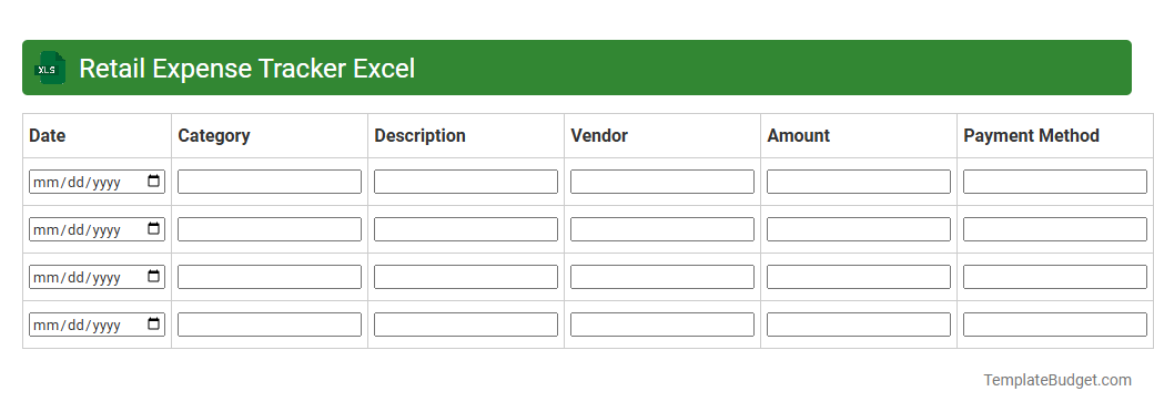 Retail Expense Tracker Excel