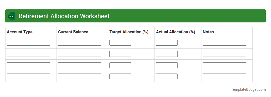 Retirement Allocation Worksheet