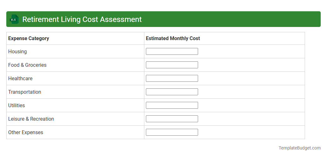 Retirement Living Cost Assessment