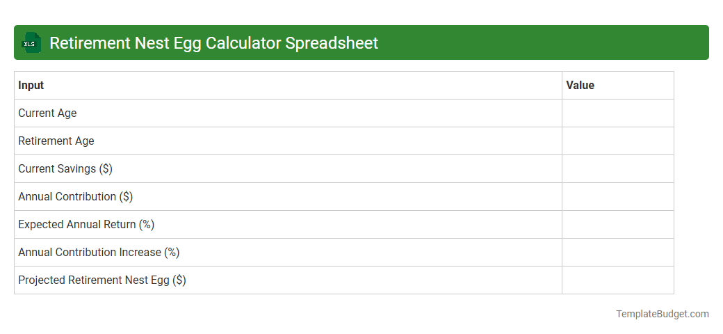 Retirement Nest Egg Calculator Spreadsheet