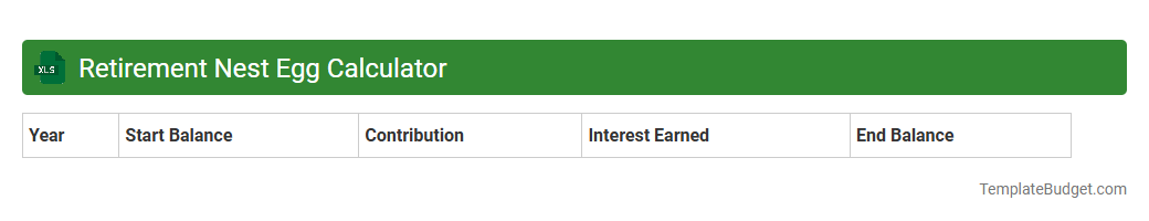 Retirement Nest Egg Calculator