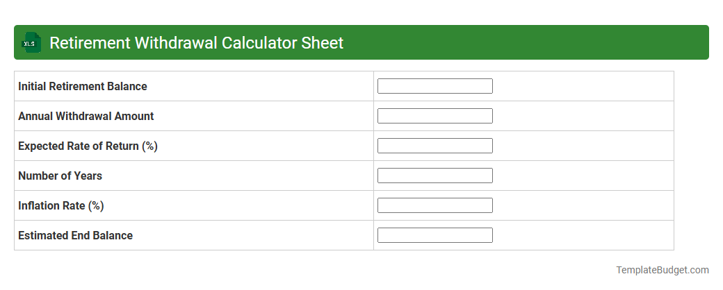 Retirement Withdrawal Calculator Sheet