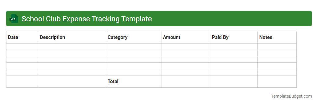 School Club Expense Tracking Template