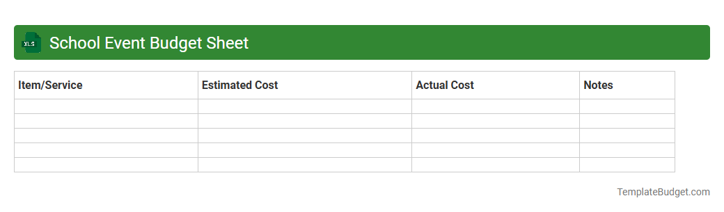 School Event Budget Sheet