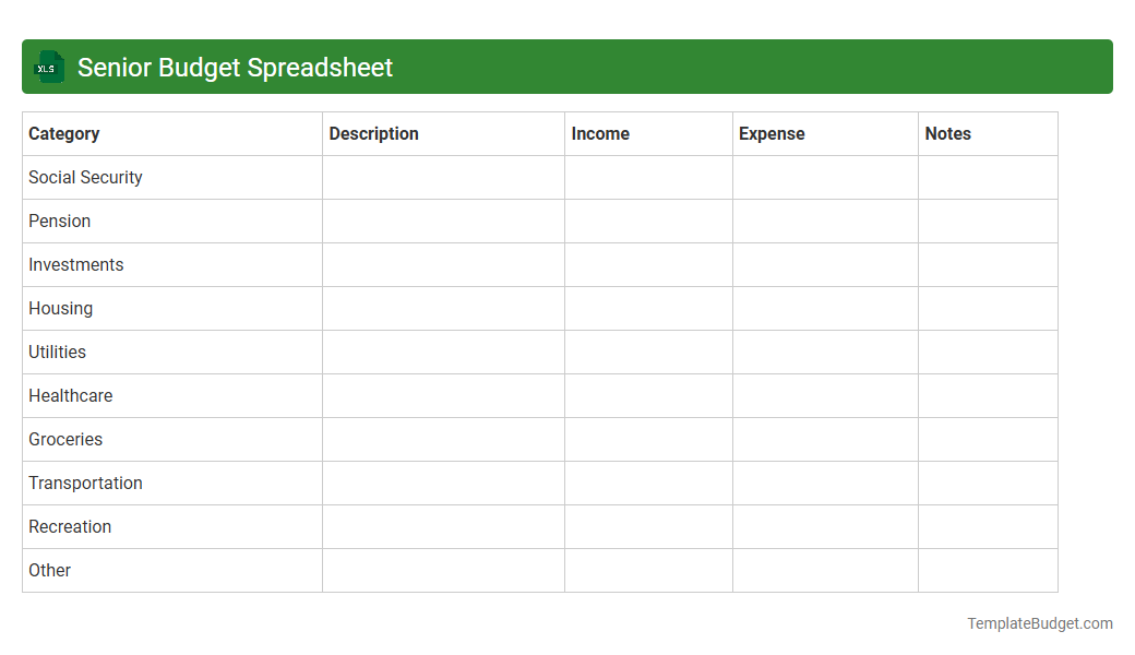 Senior Budget Spreadsheet