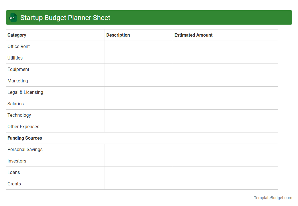 Startup Budget Planner Sheet