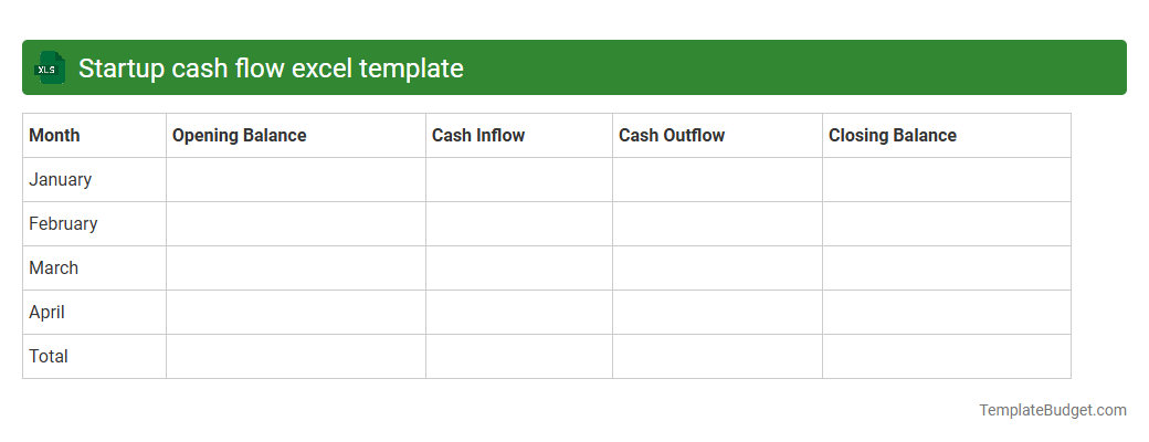 Startup cash flow excel template