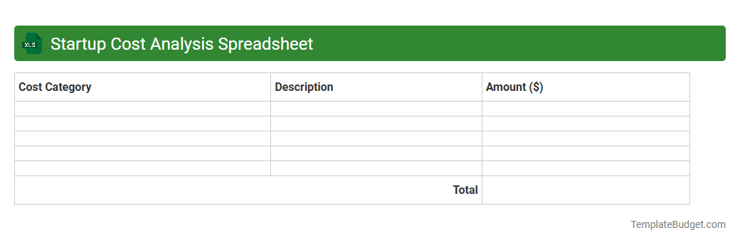 Startup Cost Analysis Spreadsheet