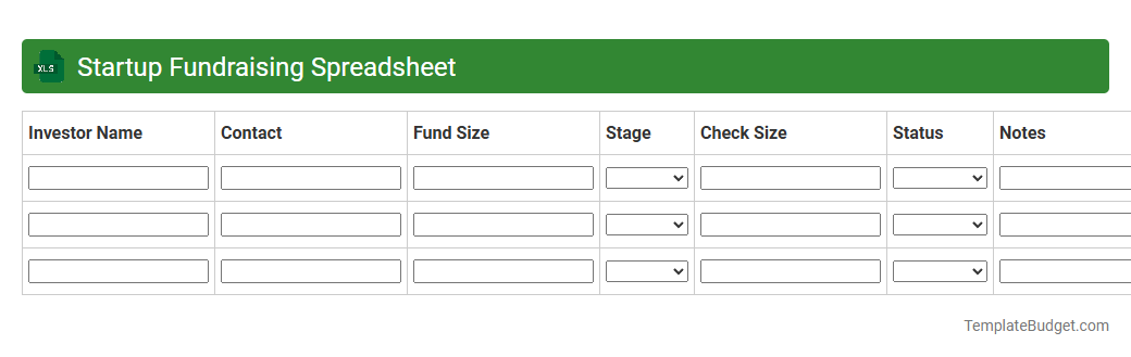Startup Fundraising Spreadsheet