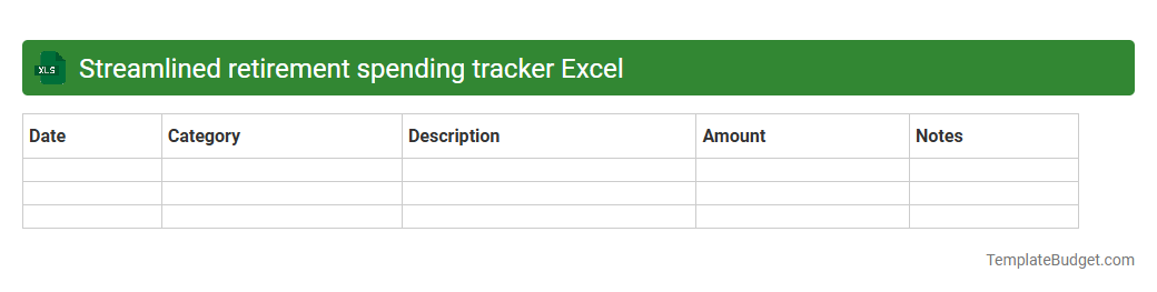 Streamlined retirement spending tracker Excel