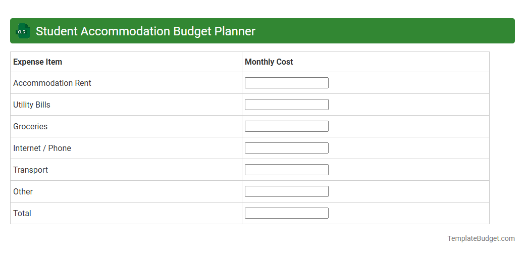 Student Accommodation Budget Planner