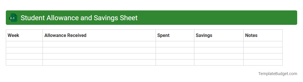 Student Allowance and Savings Sheet