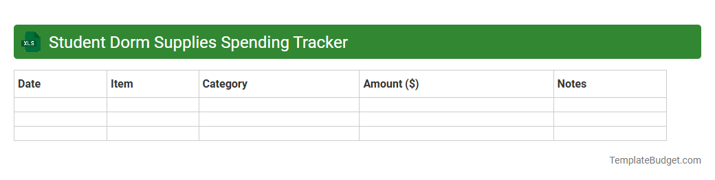 Student Dorm Supplies Spending Tracker
