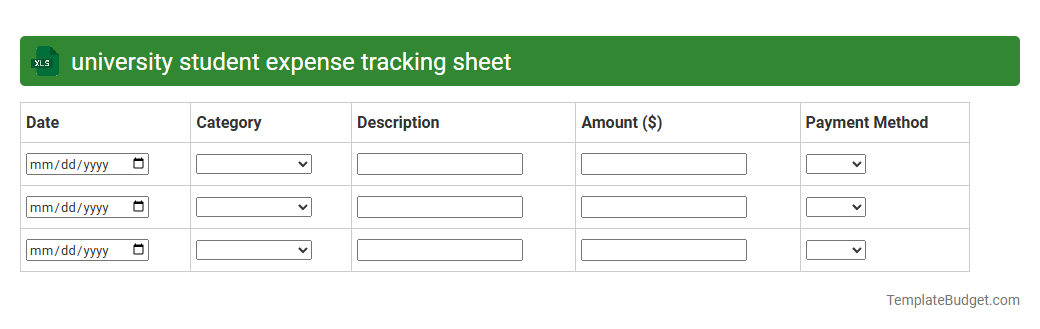 university student expense tracking sheet