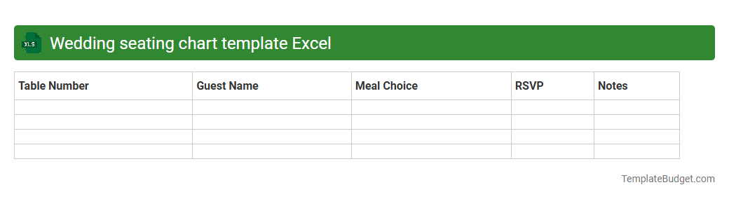 Wedding seating chart template Excel