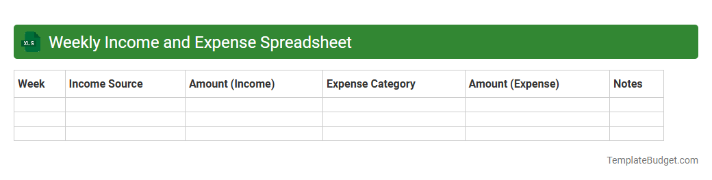 Weekly Income and Expense Spreadsheet