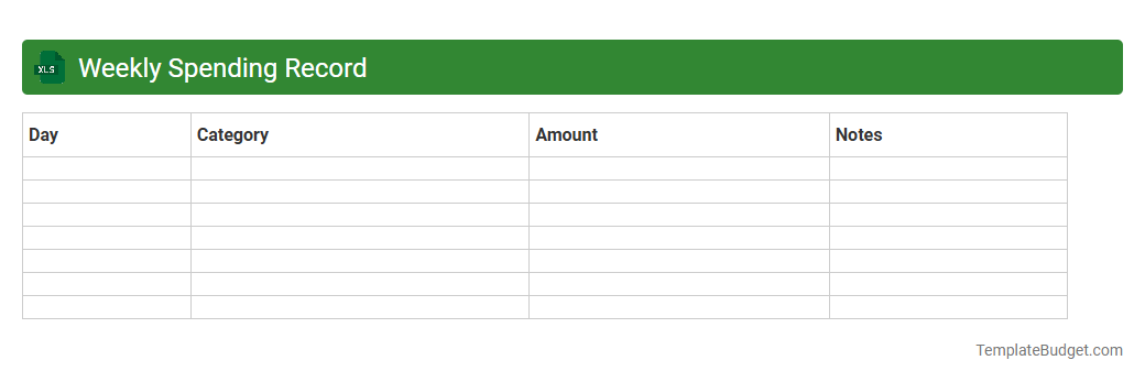 Weekly Spending Record